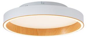 Design taklampa vit med trä 40 cm inkl. LED 3-stegs dimmer - Ingo