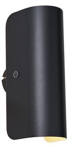 Modern vägglampa svart 2-ljus - Gotthard