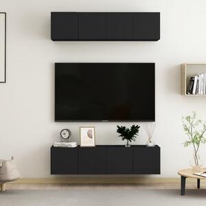 TV-skåp 4 st svart 60x30x30 cm spånskiva