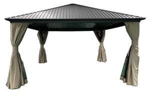 Lusthus i metall Sardinia 3x3 med gardiner Garden Point beige