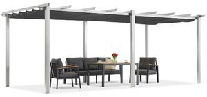 Barbados terrass pergola 3x6 m Garden Point vit-antracit