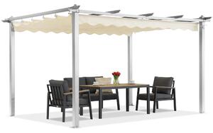 Barbados terrass pergola 3x4 m Garden Point vit och beige