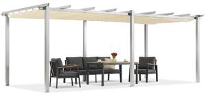 Barbados terrass pergola 3x6 m Garden Point vit och beige