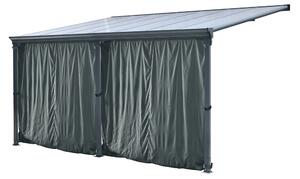 San Diego terrasstak i aluminium med gardiner 4,3 x 3 m CoverTech antracit