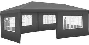 TecTake GmbH 405968 paviljong novara med 5 sidodelar 6x3m vattentät - grå