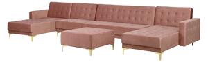 MAZOTO Bäddsoffa med Fotpall Rosa -