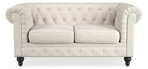 CHESTERFIELD Lyx 2-sits Soffa Beige Sammet -