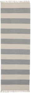 Bomull stripe Matta - Grå / Off white 80x250