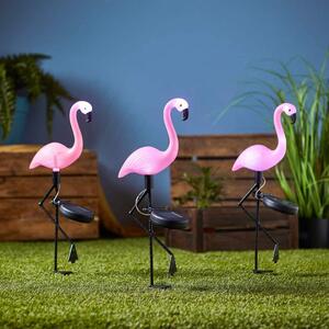 Solcellsdrivna Trädgårdslampor - Flamingo - 3 st