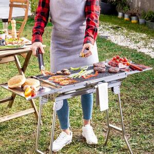 Portabel Kolgrill - Hopfällbar - Rostfritt Stål
