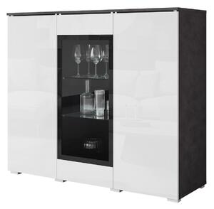 Sherie Vitrinskap 120x104 cm - Vit/Gra