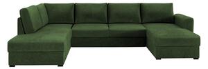 Taberk Bäddsoffa med Divan och Schäslong 4-sits i Chenille - Grön