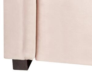 Bäddsoffa Pastellrosa Sammetsklädsel Liten Enkelsäng Storlek 90 x 200 cm Gäst Underbädd Knappar Beliani