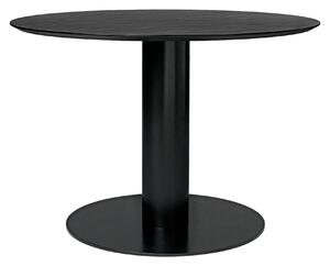 Gubi - GUBI 2.0 Dining Table, Ø 110 cm, Skiva: Trä - Svartbetsad ask, Bas: Svart - Matbord - Svart - Metall/Trä