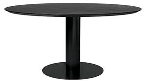 Gubi - GUBI 2.0 Dining Table, Ø 150 cm, Skiva: Trä - Svartbetsad ask, Bas: Svart - Matbord - Svart - Metall/Trä