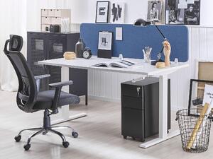 Skrivbordsskärm Avskärmning Blå PET-tyg 180 x 40 cm Modulära Fästklämmor Hemmakontor Beliani