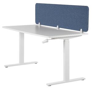Skrivbordsskärm Avskärmning Blå PET-tyg 180 x 40 cm Modulära Fästklämmor Hemmakontor Beliani