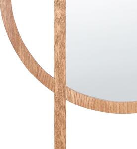 Väggspegel Ljust trä MDF 56 x 71 cm Dekorativt tillbehör Hängande handgjord Geometrisk form Modernt vardagsrum Sovrum Beliani