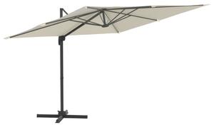 Frihängande parasoll med aluminiumstång sandvit 300x300 cm