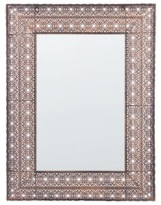 Väggmonterad hängande spegel koppar 69 x 90 cm Rektangulär dekorativ ram Heminredning Accessoar Accent Beliani