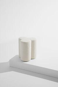 Pastill - Bodhi puff i bouclé ø 40 cm - Vit - Fotpallar & puffar - Från Homeroom
