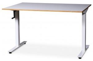 Wedge skrivbord höj och sänkbart 120x80 cm - Vit HPL