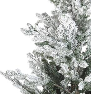 Konstgjord julgran Vit Syntet 210 cm Snötäckt Gångjärnsgrenar Högtid Jul Beliani