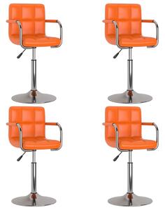 Snurrbara matstolar 4 st orange konstläder