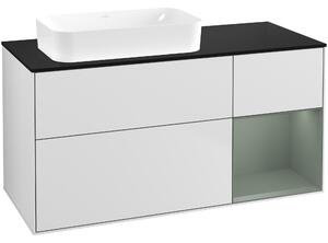 Tvättställsskåp Villeroy &amp Boch Finion med 3 Lådor Hylla och Bänkskiva för Ocentrerat Fristående Tvättställ