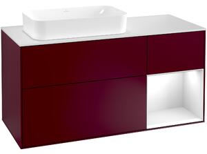 Tvättställsskåp Villeroy & Boch Finion med 3 Lådor Hylla och Bänkskiva för Ocentrerat Fristående Tvättställ