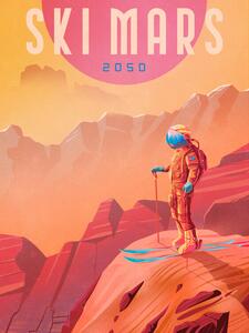 Illustration Ski Mars, Mark Harrison