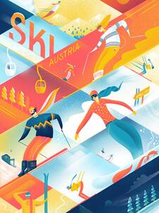 Illustration Ski the Lines, Mark Harrison