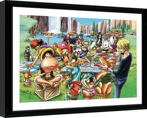 Inramad poster One Piece - Hot Dog Party