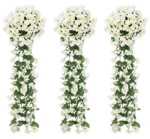 Julkransar med blommor 3 st vit 85 cm