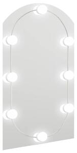 Spegel med LED-lampor 70x40 cm glas valvformad (335864+326088)