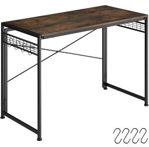 TecTake GmbH 404660 skrivbord paterson fällbar - industriellt mörkt trä, rustikt