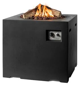 Lounge & Dining fyrkantigt eldbord med gasolbrännare - svart