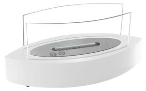 Oval bordskamin i vitt - ScandiFlames - Färg: Vit - Storlek: 51 cm x 24 cm x 20 cm