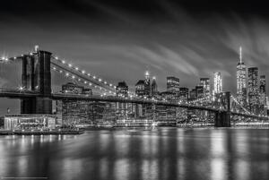 Poster, Affisch BROOKLYN BRIDGE Nightly Impressions | Monochrome