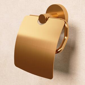 Toalettpappershållare med Lock Oslo Guld Matt