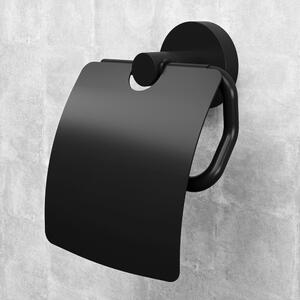 Toalettpappershållare med Lock Ektorp Svart Matt