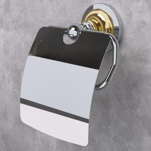 Toalettpappershållare med Lock Solbacken Guld-Krom