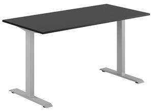 Fast skrivbord, grått stativ, svart bordsskiva 120x60cm