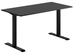 Fast skrivbord, svart stativ, svart bordsskiva 120x60cm