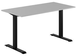 Fast skrivbord, svart stativ, grå bordsskiva 120x60cm