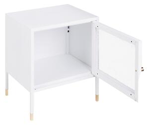 Sängbord Vit Stål Metall Nätdörr Nattduksbord Industriell design Pulverlackerad Sovrum förvaringsmöbler Beliani