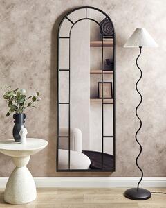 Väggspegel Svart metall 60 x 170 cm Väggmonterad dekorativ spegel Vintage stil Hängande dekor Beliani