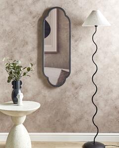 Väggspegel Svart metall 36 x 102 cm Väggmonterad dekorativ spegel Vintage Stil Hängande dekor Beliani