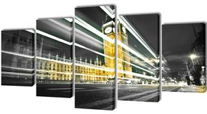 Uppsättning väggbonader på duk: London Big Ben 200 x 100 cm