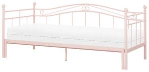 Säng Pastellrosa 90 eller 180 x 200 cm Enkelsäng och Dubbelsäng Dagbädd Lamellbas Beliani